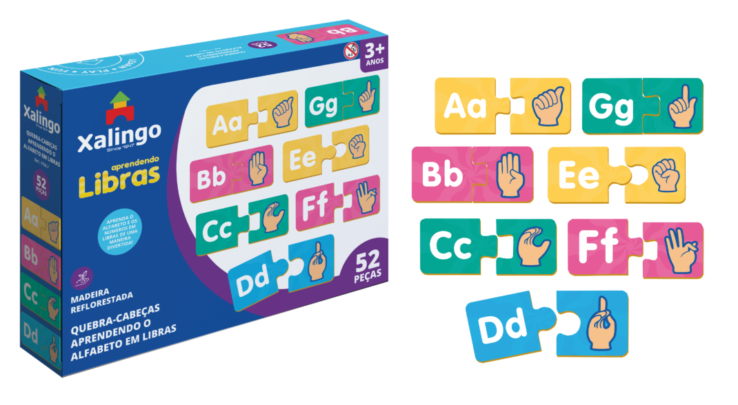 Quebra Cabeças Aprendendo o Alfabeto em Libras Produtos Xalingo