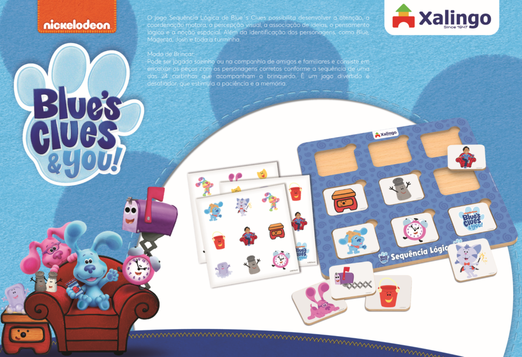 Jogo de Tabuleiro Infantil Blue's Clues Sequencia Logica, Desenvolvimento e  Atenção com 39 Peças Xalingo - 55365 - Jogos de Tabuleiro - Magazine Luiza