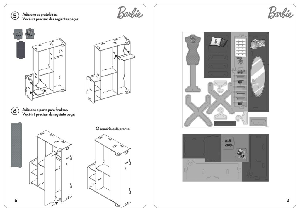 Playset Closet Da Barbie Xalingo Brinquedo Infantil - Loja Zuza