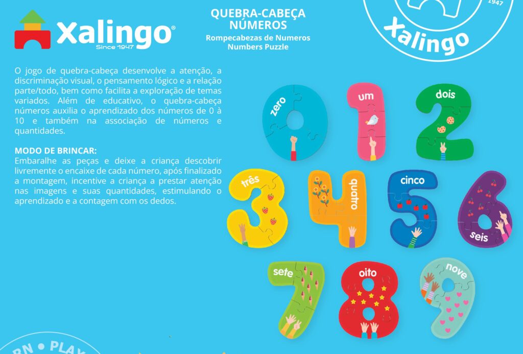 Quebra-cabeça Números - Produtos Xalingo